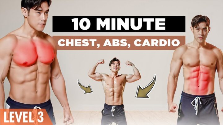 10 Minute Home Chest, Abs, Cardio – Beginner Friendly [Level 3]