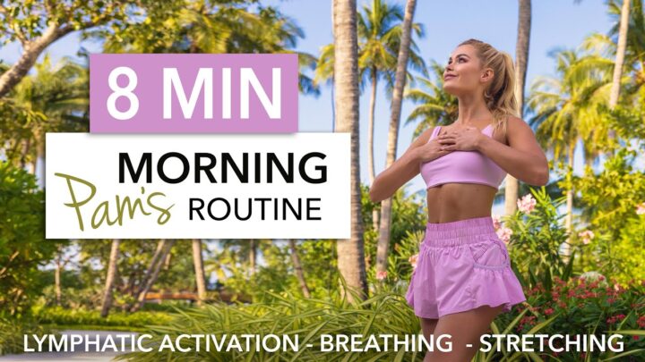 8 MIN PAM’S MORNING ROUTINE – QiGong, deep breathing, lymphatic activation, body tapping, stretching