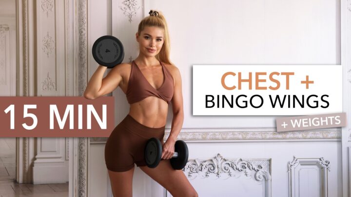 15 MIN CHEST + BINGO WINGS I Boob Lift, Flabby Arms, Gym Style – Bonus: stability, core