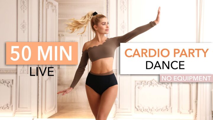 50 MIN DANCE CARDIO PARTY – burn 400-500kcal with a smile I LIVE Session