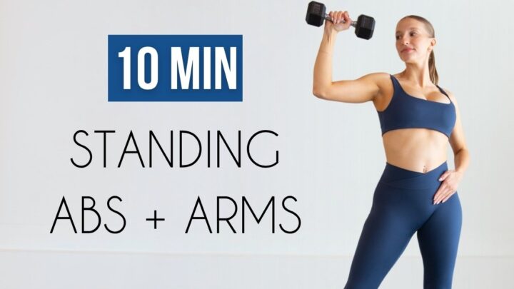 10 MIN STANDING ARMS & ABS (No Repeats, No Crunches, No Planks) – Pregnancy Friendly