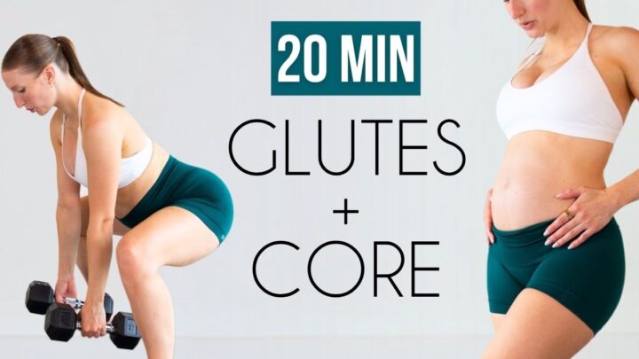20 MIN GLUTES + CORE STRENGTH WORKOUT  Dumbbells (Pregnancy Friendly)